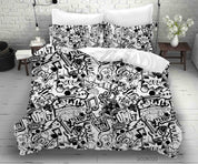 3D Abstract Illustration Graffiti Quilt Cover Set Bedding Set Duvet Cover Pillowcases 60- Jess Art Decoration