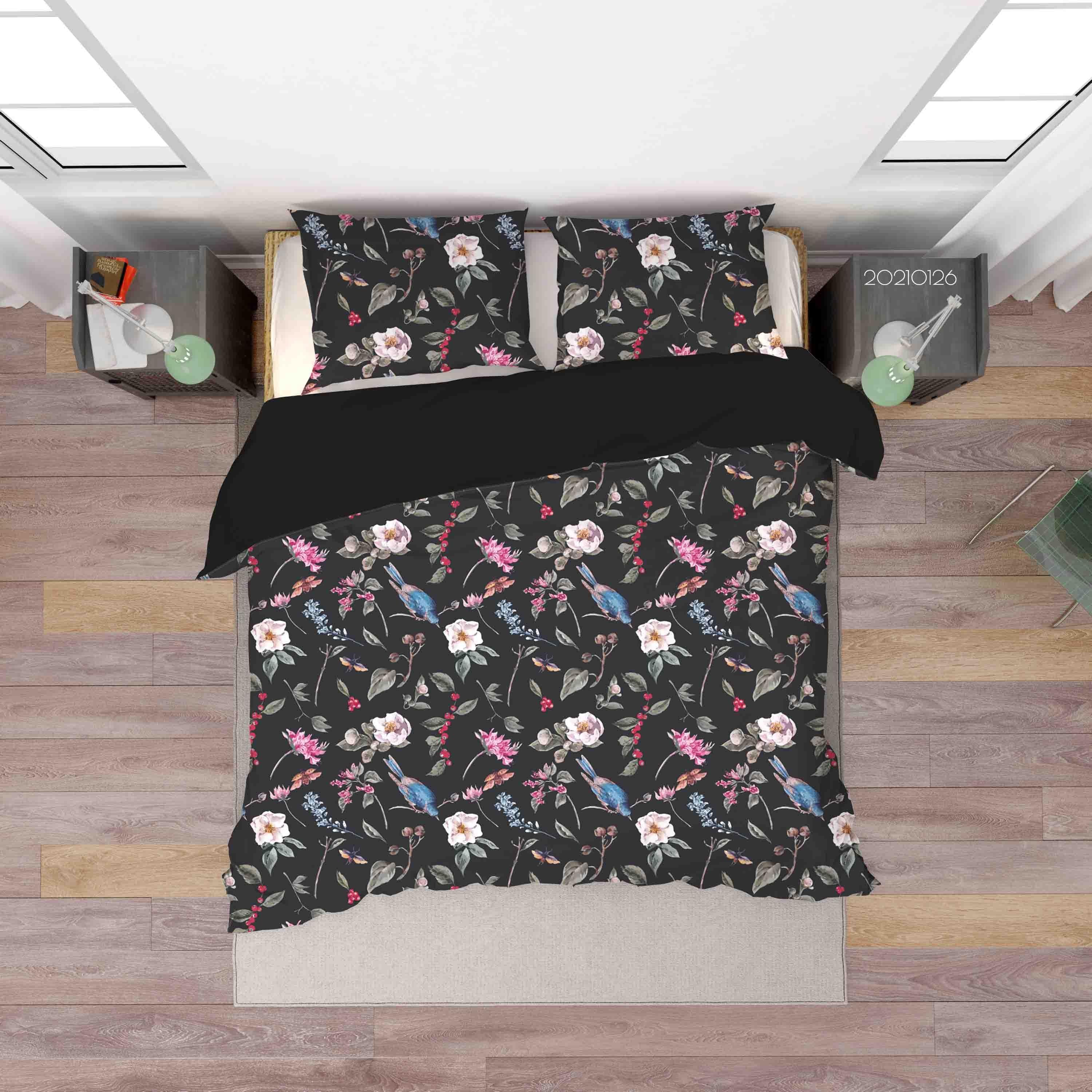 3D Hand Drawn Colorful Floral Quilt Cover Set Bedding Set Duvet Cover Pillowcases 49- Jess Art Decoration