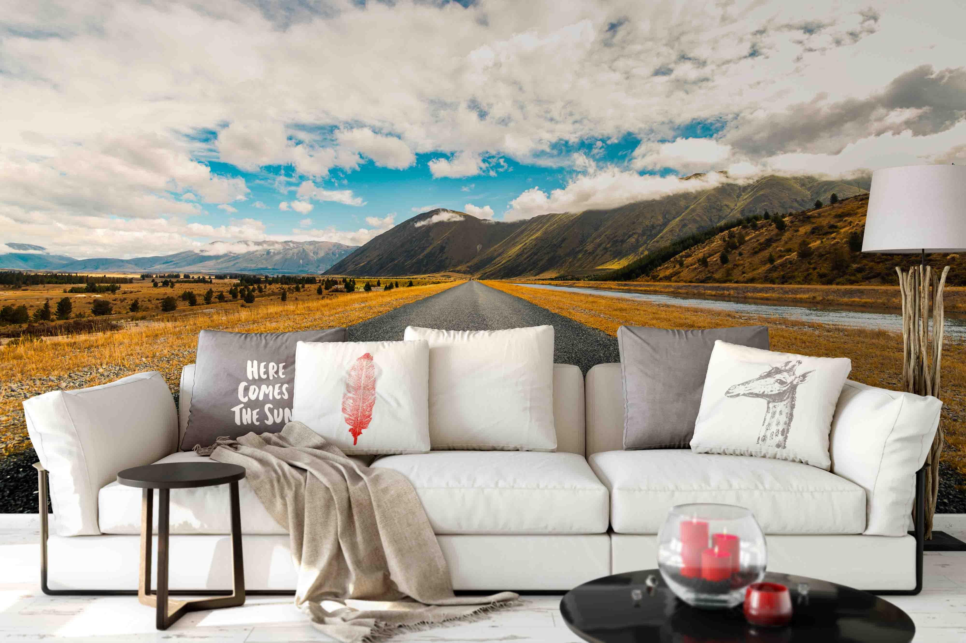 3D blue sky highway wall mural wallpaper 92- Jess Art Decoration