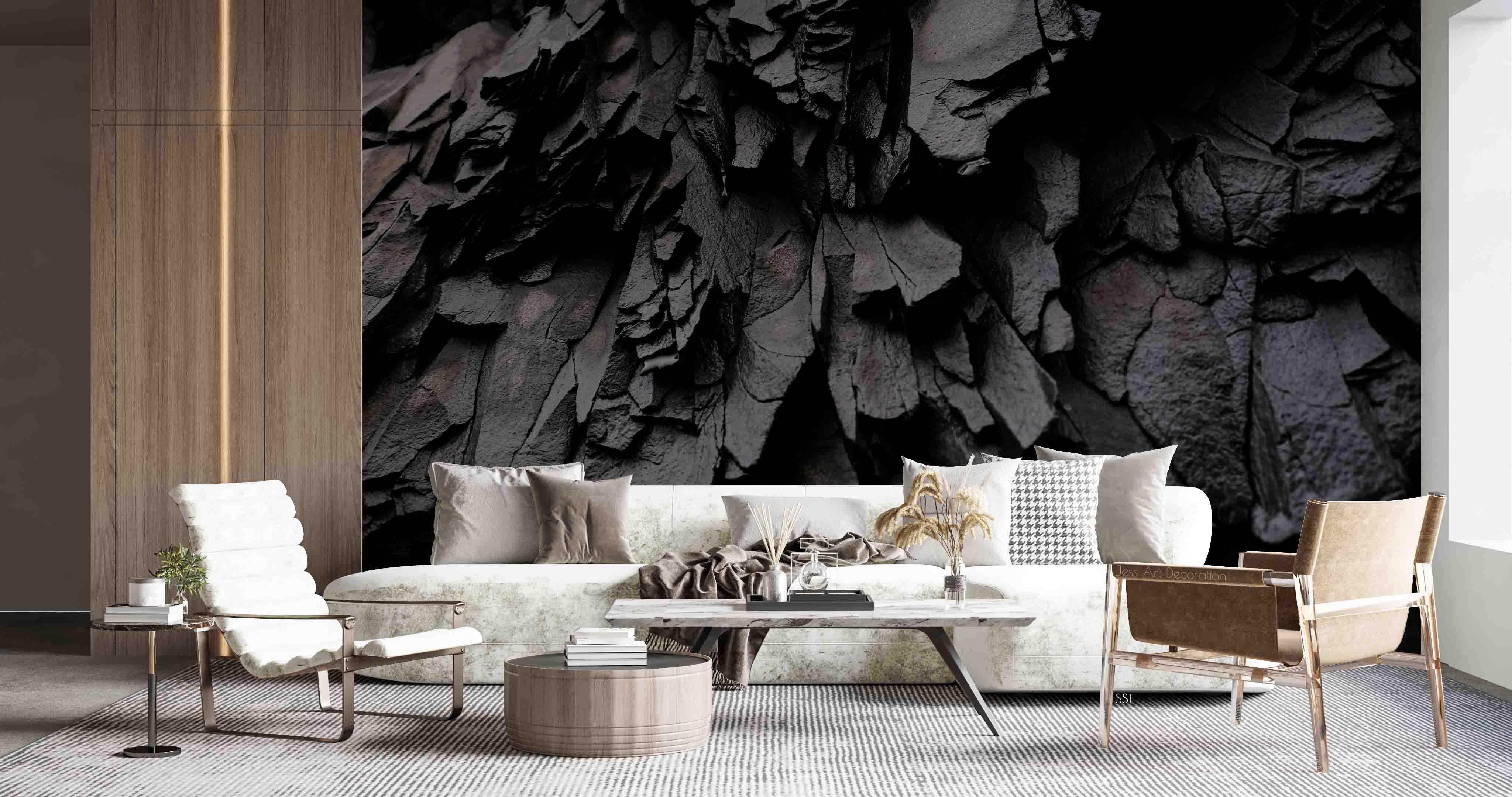 3D Black Rock Texture Wall Mural Wallpaper sww 72- Jess Art Decoration