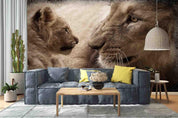3D Hand Drawn Animal Lion Wall Mural Wallpaper LQH 230- Jess Art Decoration