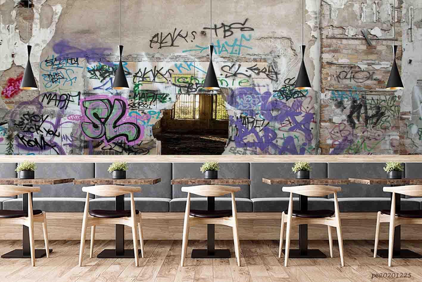 3D Abstract Graffiti Wall Mural Wallpaper LQH 120- Jess Art Decoration