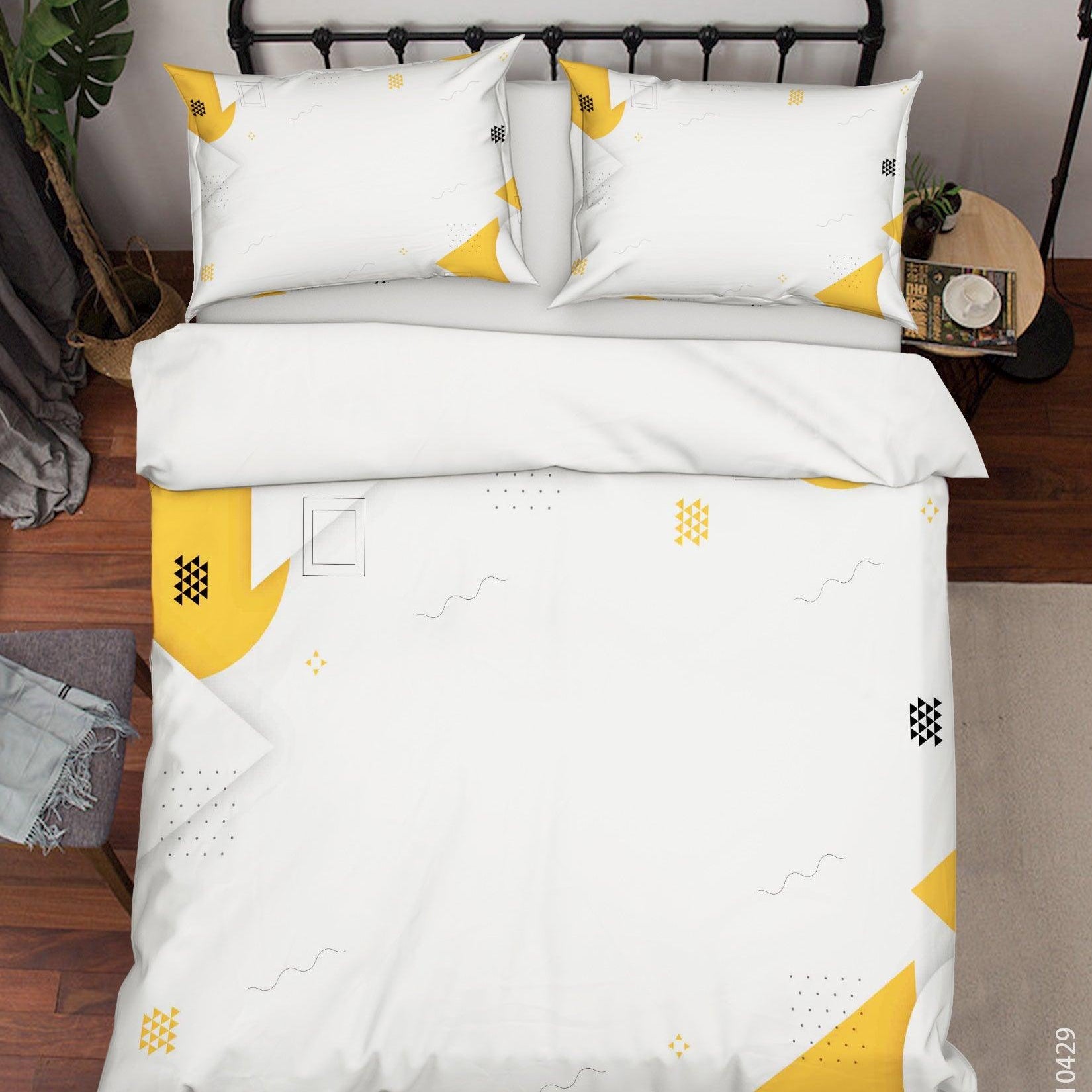 3D Abstract Golden Geometry Quilt Cover Set Bedding Set Duvet Cover Pillowcases 223- Jess Art Decoration
