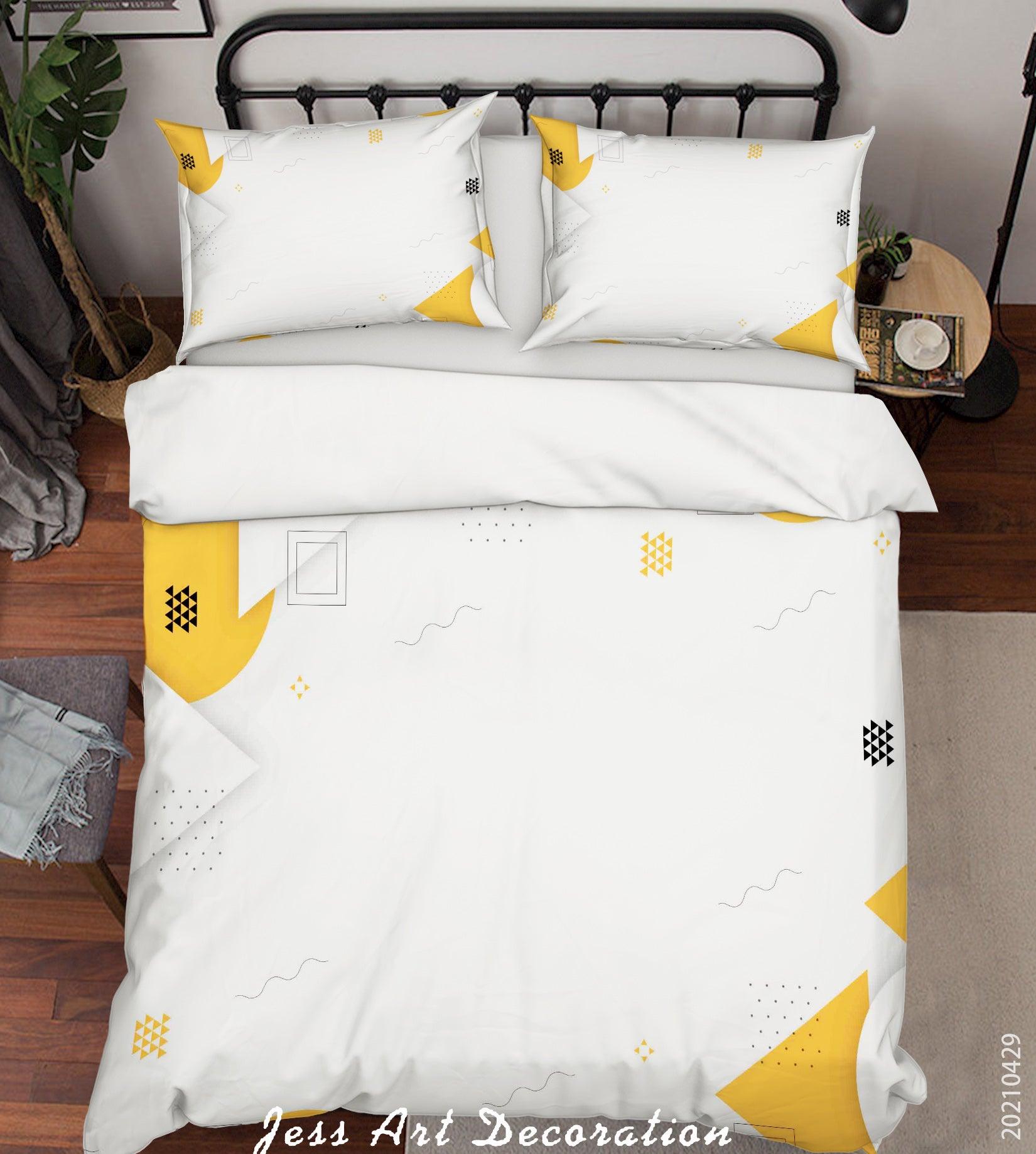 3D Abstract Golden Geometry Quilt Cover Set Bedding Set Duvet Cover Pillowcases 223- Jess Art Decoration