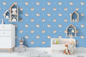 3D Cartoon Animal Blue Dog Bone Wall Mural Wallpaper LQH 40- Jess Art Decoration