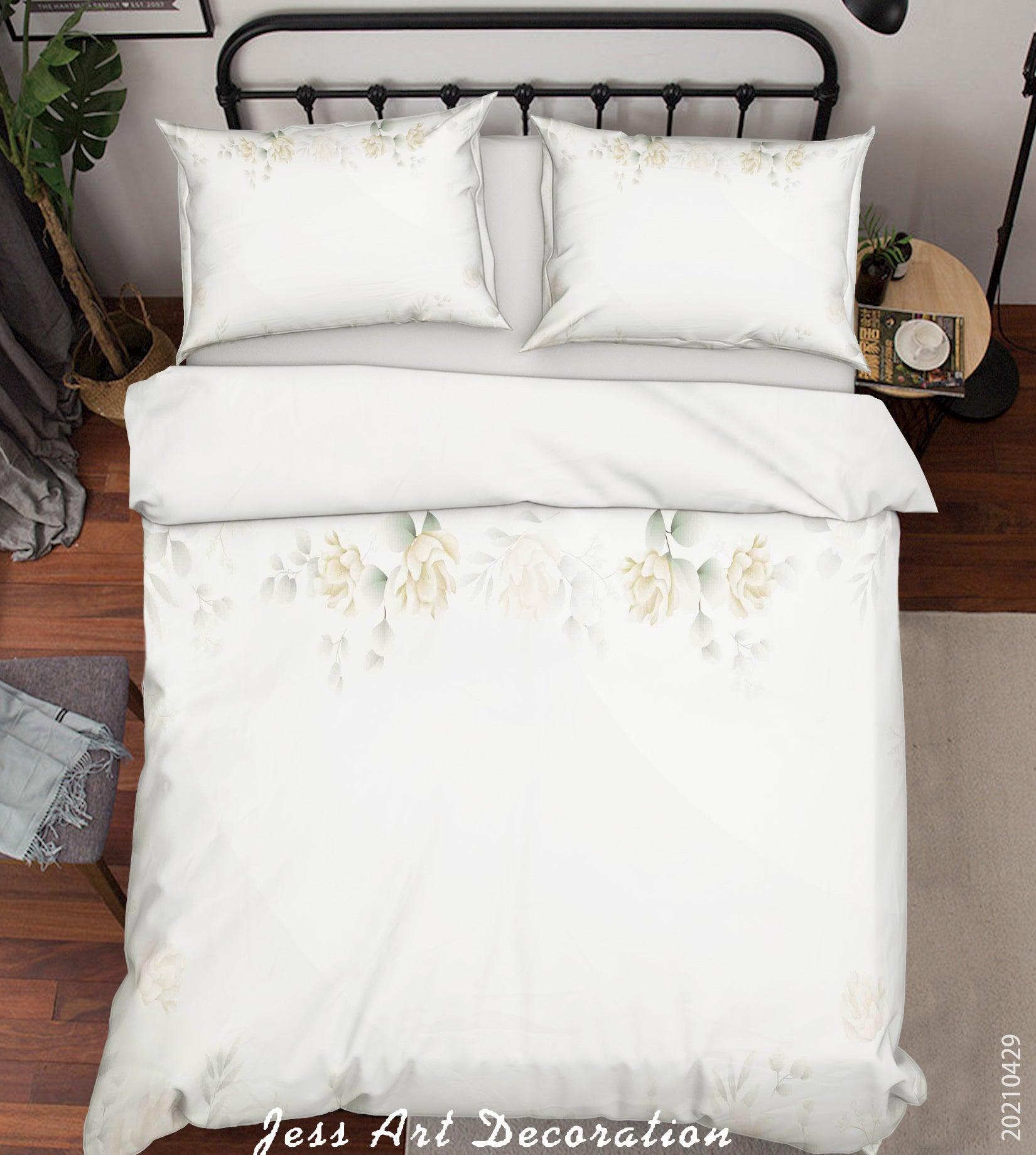 3D Watercolor Floral Leaves Quilt Cover Set Bedding Set Duvet Cover Pillowcases 214- Jess Art Decoration