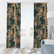 3D Watercolor Animal Giraffe Plant Leaf Curtains and Drapes LLL 487- Jess Art Decoration