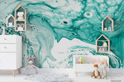 3D Watercolor Green Marble Pattern Wall Mural Wallpaper LQH 208- Jess Art Decoration