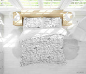 3D School Supplies Graffiti Quilt Cover Set Bedding Set Duvet Cover Pillowcases 3- Jess Art Decoration