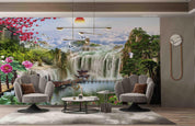 3D Chinese Style Landscape Painting Waterfall Wall Mural WallpaperSWW5100- Jess Art Decoration