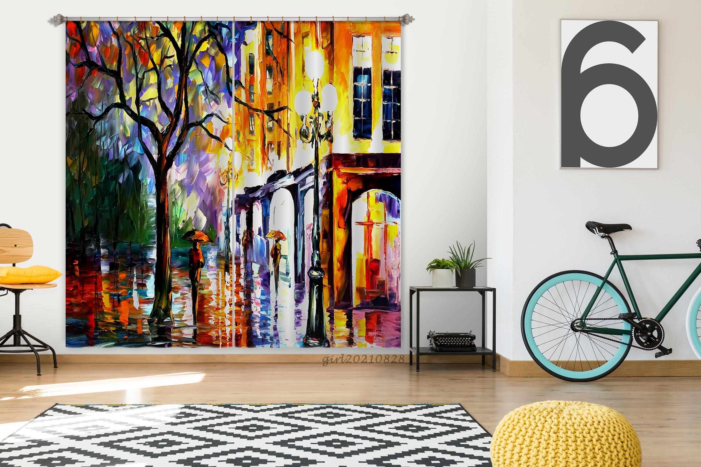 3D Landscape Oil Painting Curtains and Drapes LQH 64- Jess Art Decoration