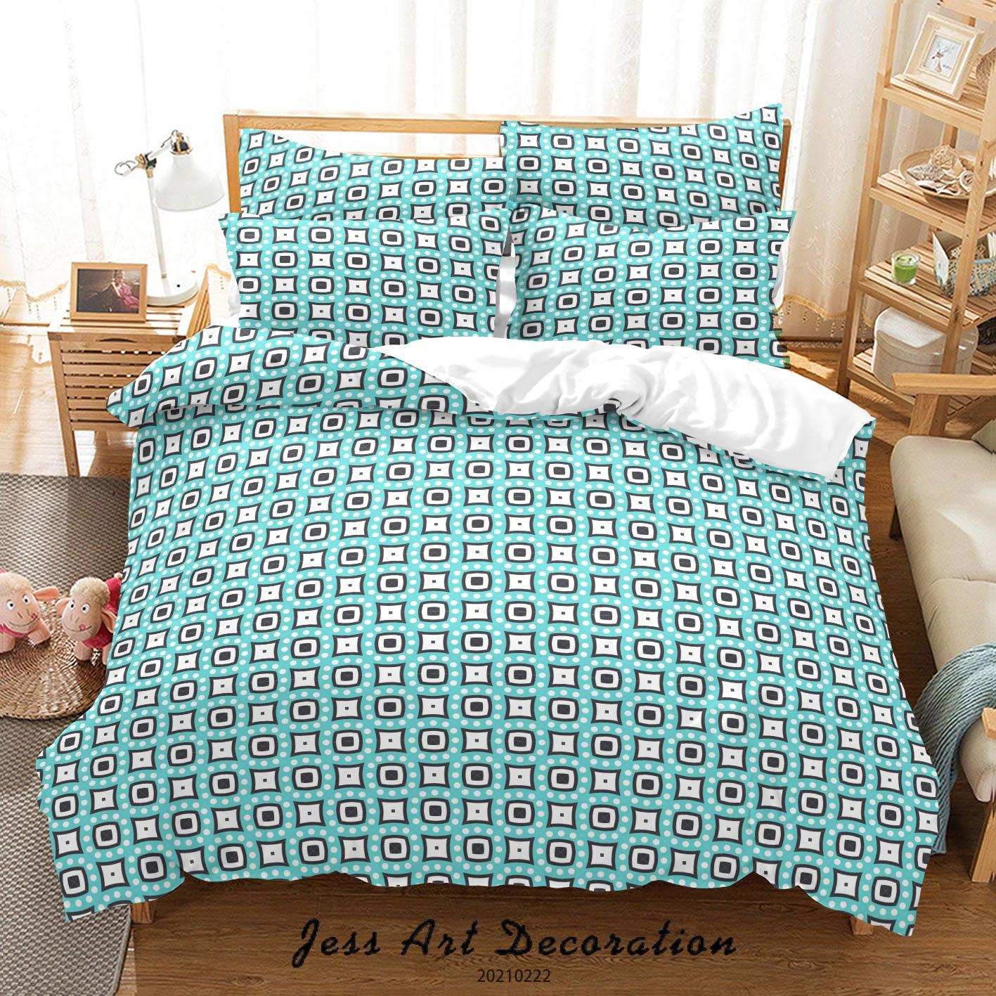 3D Abstract Geometric Pattern Quilt Cover Set Bedding Set Duvet Cover Pillowcases 207- Jess Art Decoration