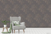 3D Hand Drawn Floral Brown Wall Mural Wallpaper A089 LQH- Jess Art Decoration