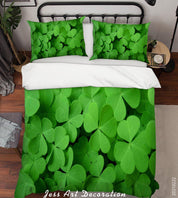 3D Green Clover Plant Quilt Cover Set Bedding Set Duvet Cover Pillowcases 189- Jess Art Decoration