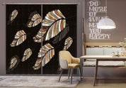 3D Abstract Artistic Leaf Curtains and Drapes LQH 3- Jess Art Decoration