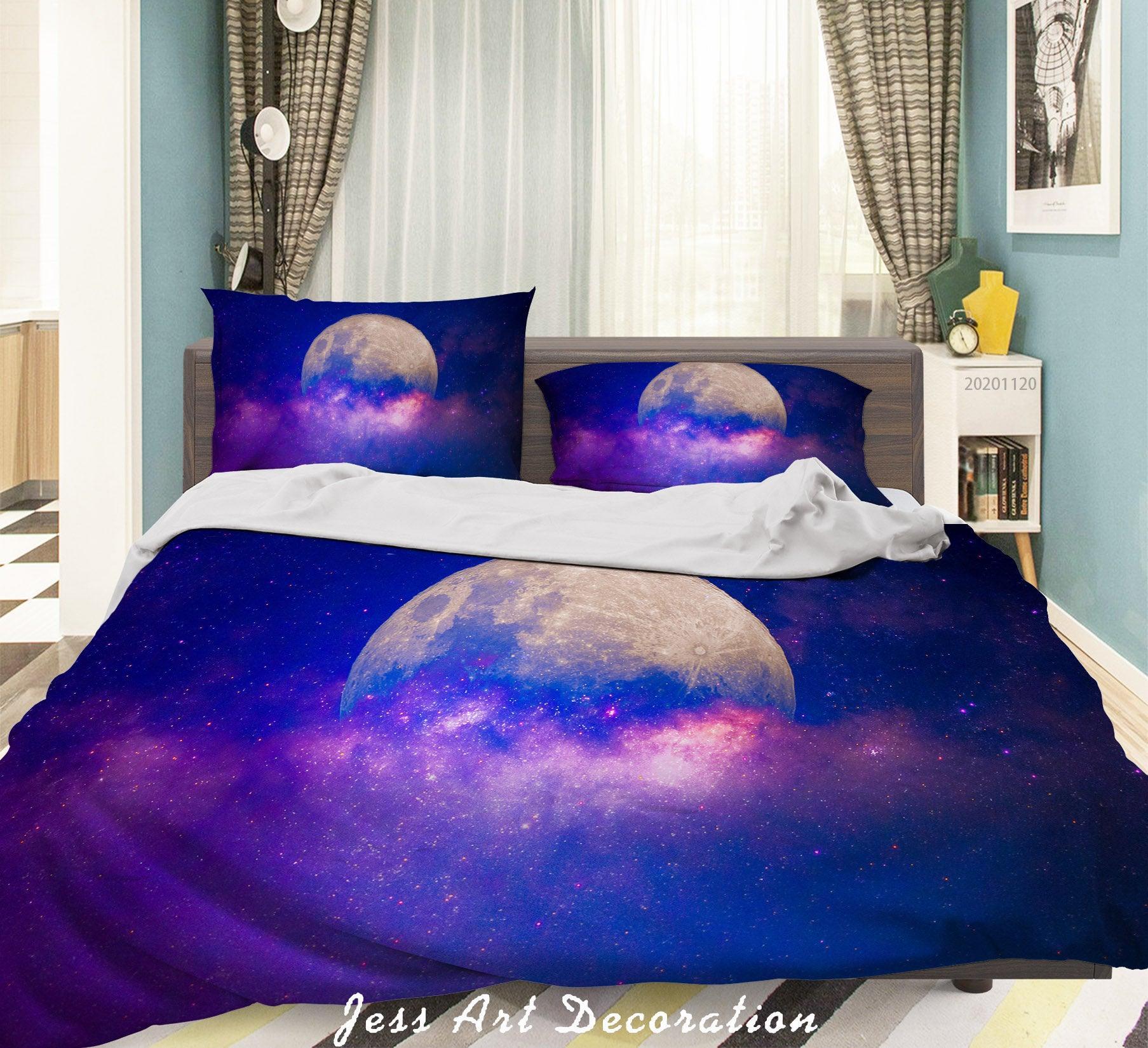 3D Sky Moon Cloud Scenery Quilt Cover Set Bedding Set Duvet Cover Pillowcases LXL- Jess Art Decoration