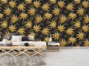 3D Hand Drawn Golden Maple Leaf Wall Mural Wallpaper LQH 53- Jess Art Decoration