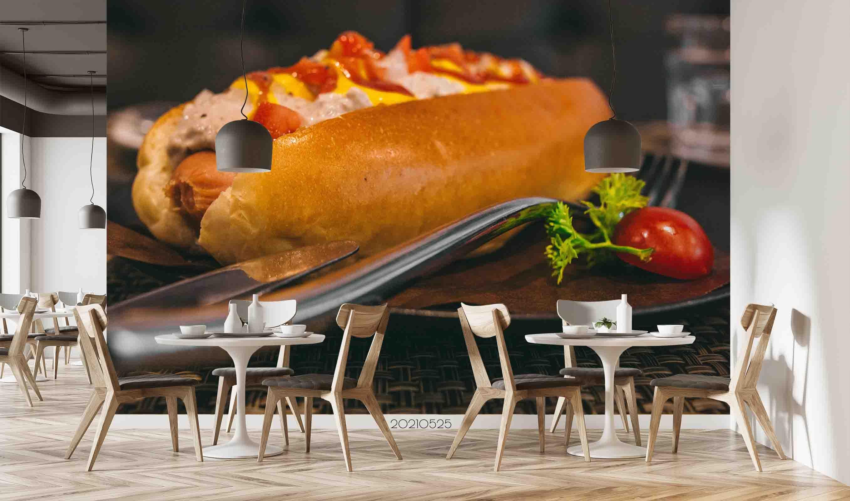 3D Large Hot Dog Wall Mural Wallpaper SWW122- Jess Art Decoration