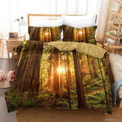 3D Sunshine Forest Landscape Quilt Cover Set Bedding Set Duvet Cover Pillowcases 140- Jess Art Decoration