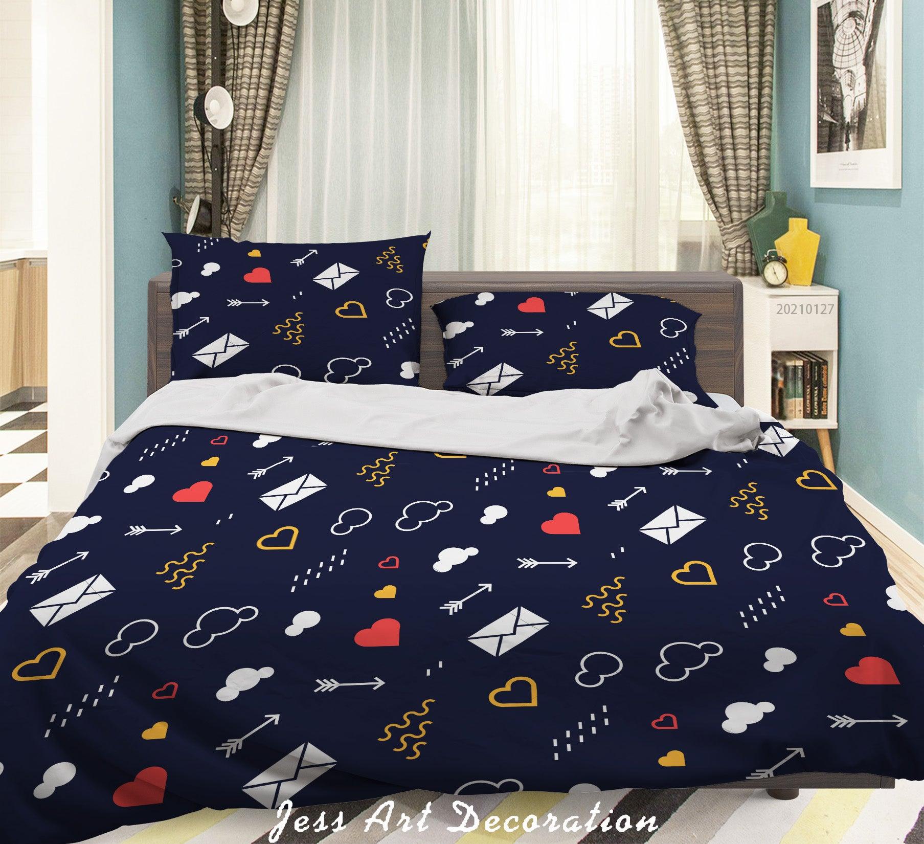 3D Valentine's Day Design Quilt Cover Set Bedding Set Duvet Cover Pillowcases 112- Jess Art Decoration