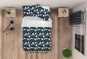 3D Hand Drawn Blue Floral Quilt Cover Set Bedding Set Duvet Cover Pillowcases 295- Jess Art Decoration