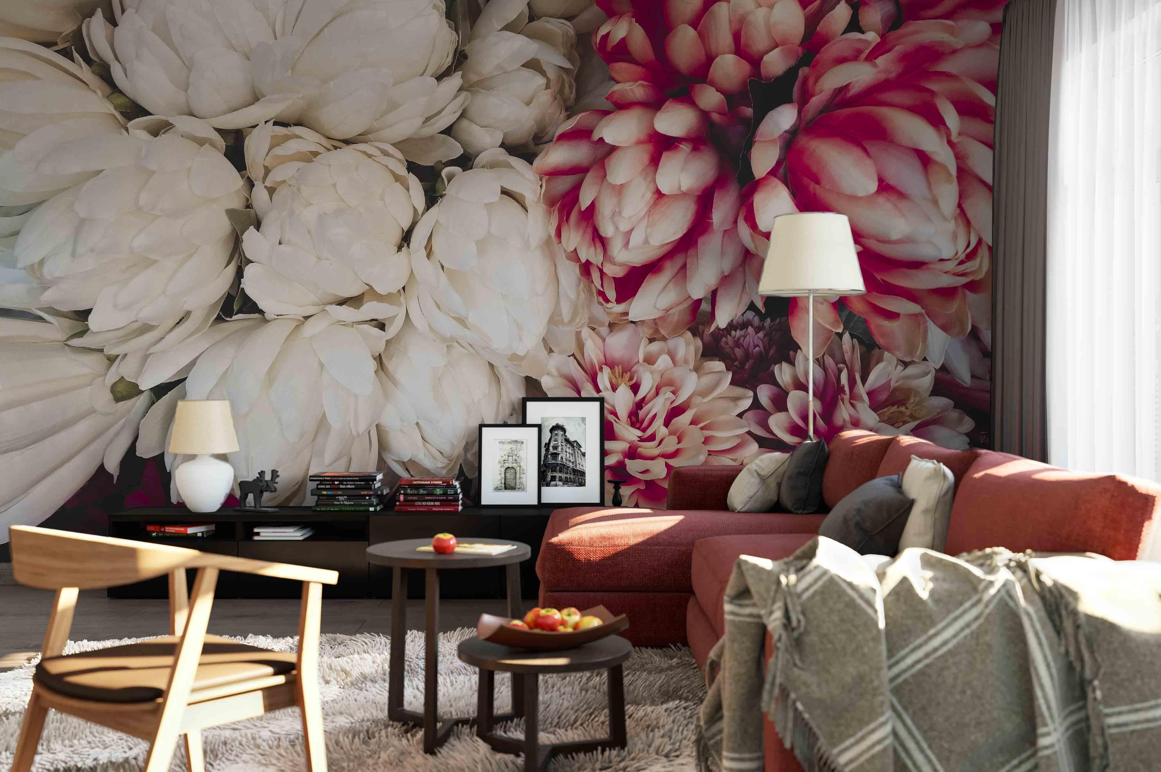 3D White Chrysanthemum Wall Mural Wallpaper 41- Jess Art Decoration