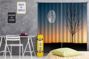 3D Night Tree Full Moon Scenery Curtains and Drapes GD 861- Jess Art Decoration