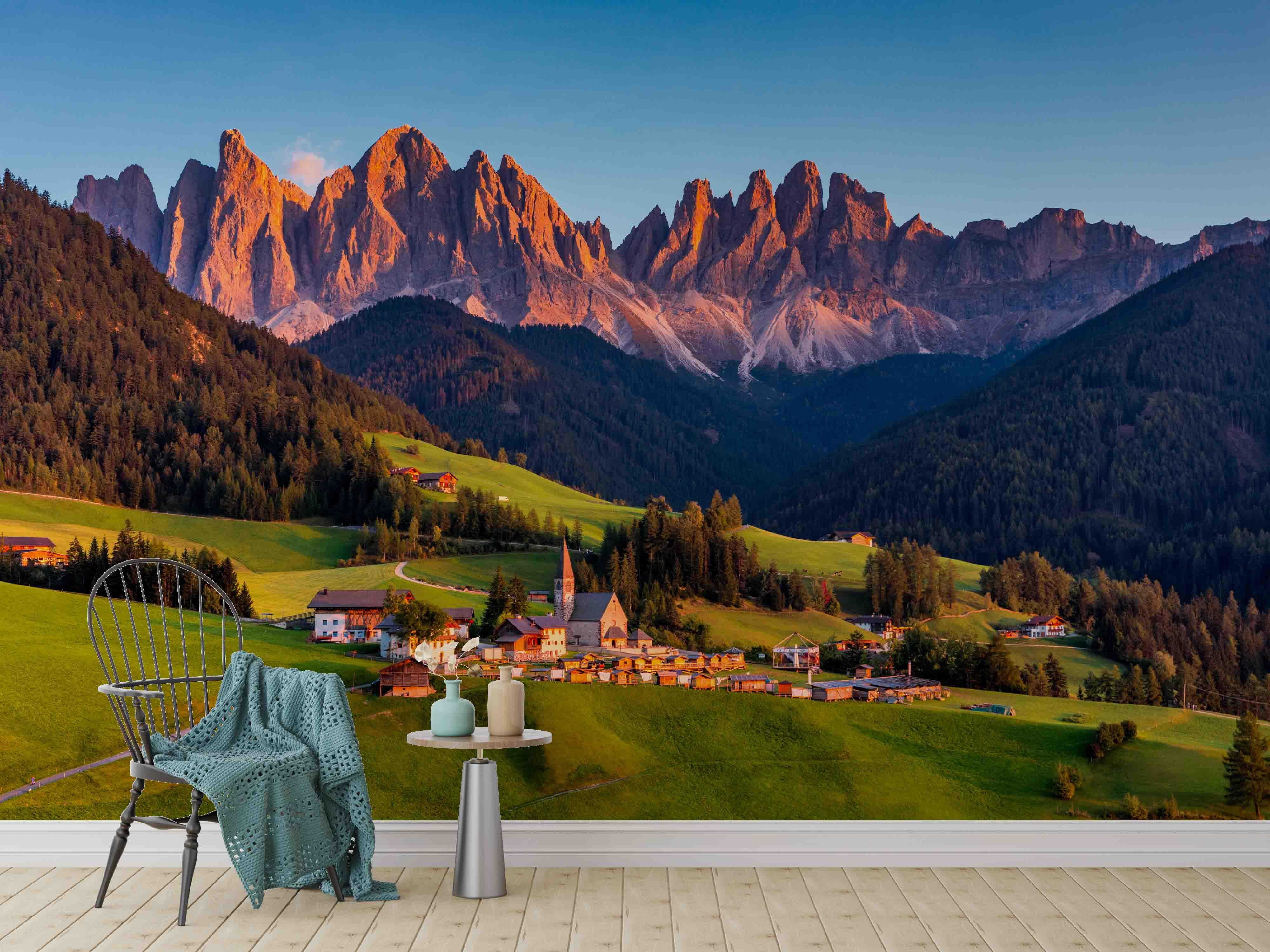 3D Santa Maddalena Tyrol Wall Mural Wallpaper LQH 175- Jess Art Decoration