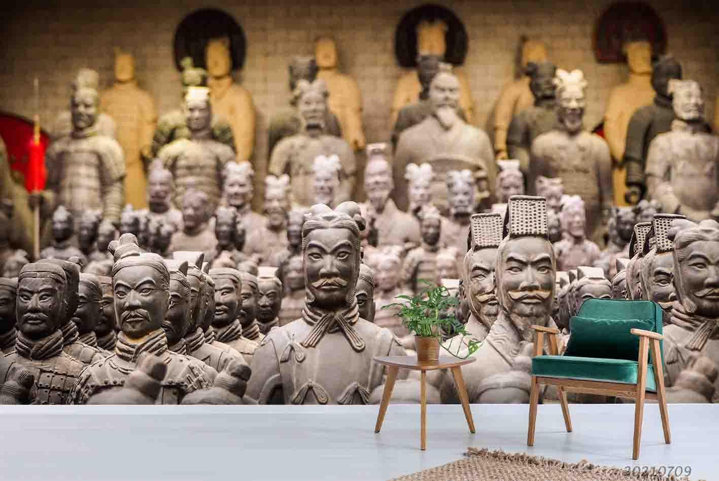 3D Chinese Terracotta Warriors Wall Mural Wallpaper SWW4126- Jess Art Decoration