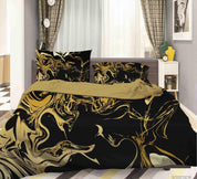 3D Black Gold Marble Quilt Cover Set Bedding Set Duvet Cover Pillowcases 263- Jess Art Decoration