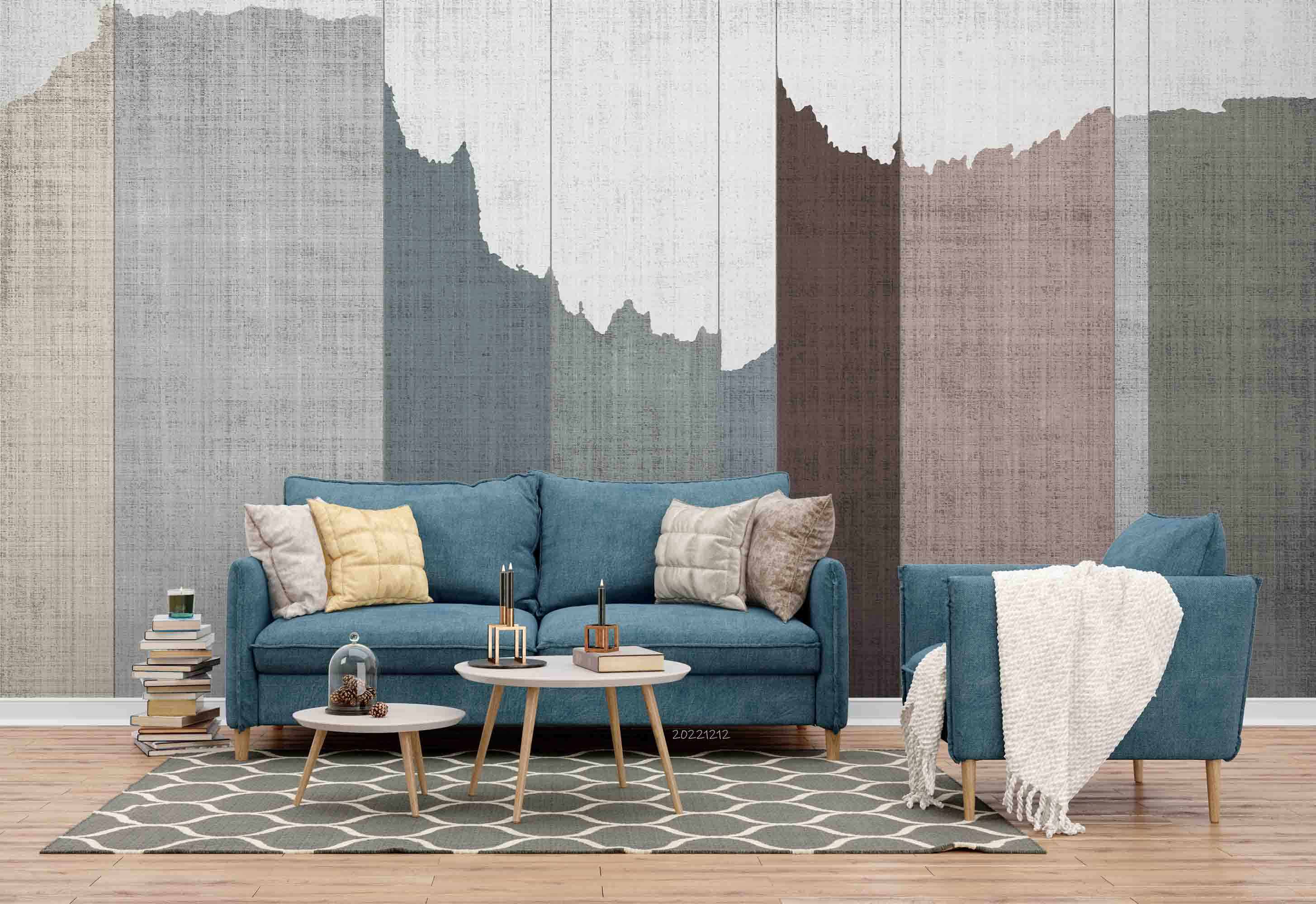 3D Vintage Smudged Knitting Background Wall Mural Wallpaper GD 1773- Jess Art Decoration
