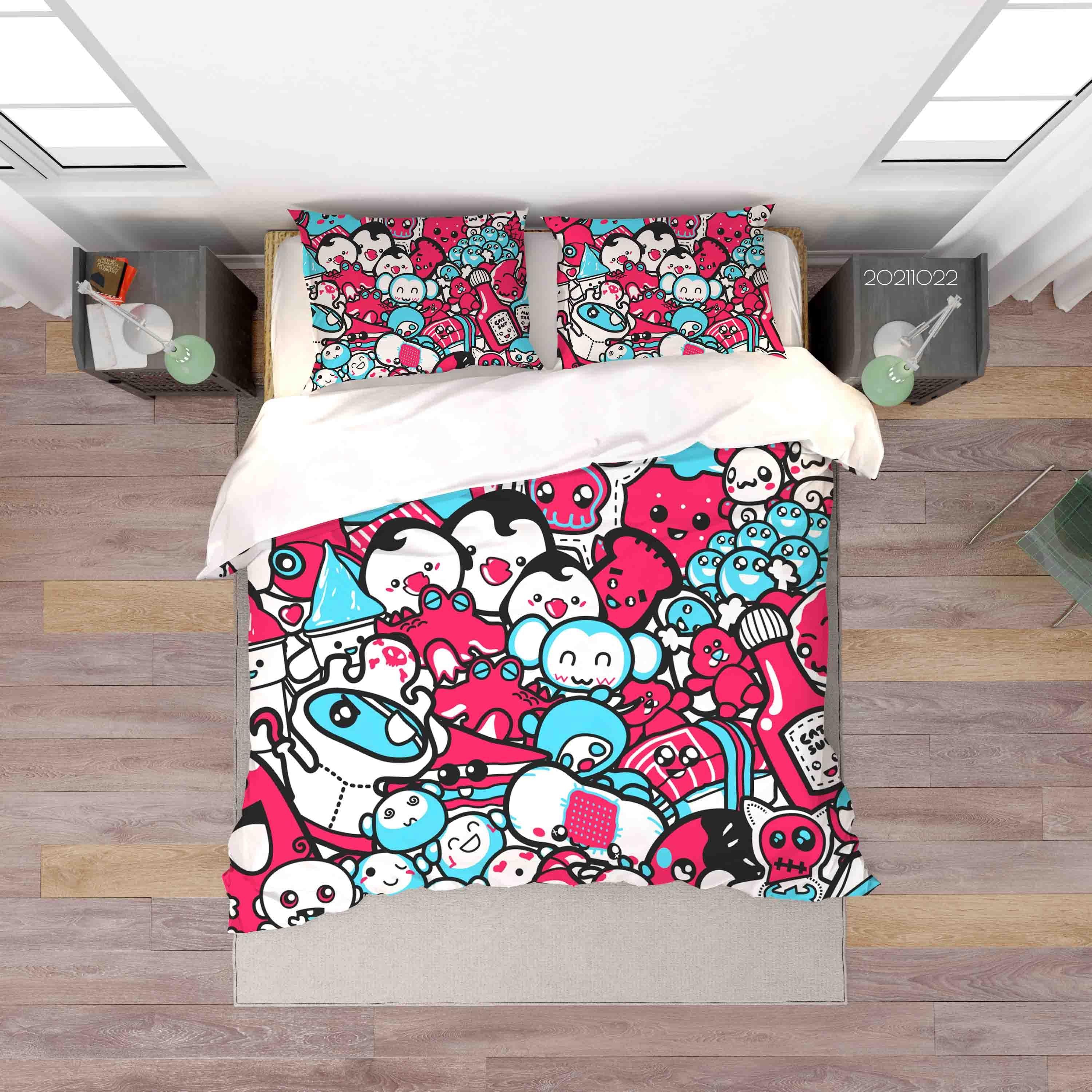 3D Abstract Illustration Art Doodle Quilt Cover Set Bedding Set Duvet Cover Pillowcases 98- Jess Art Decoration