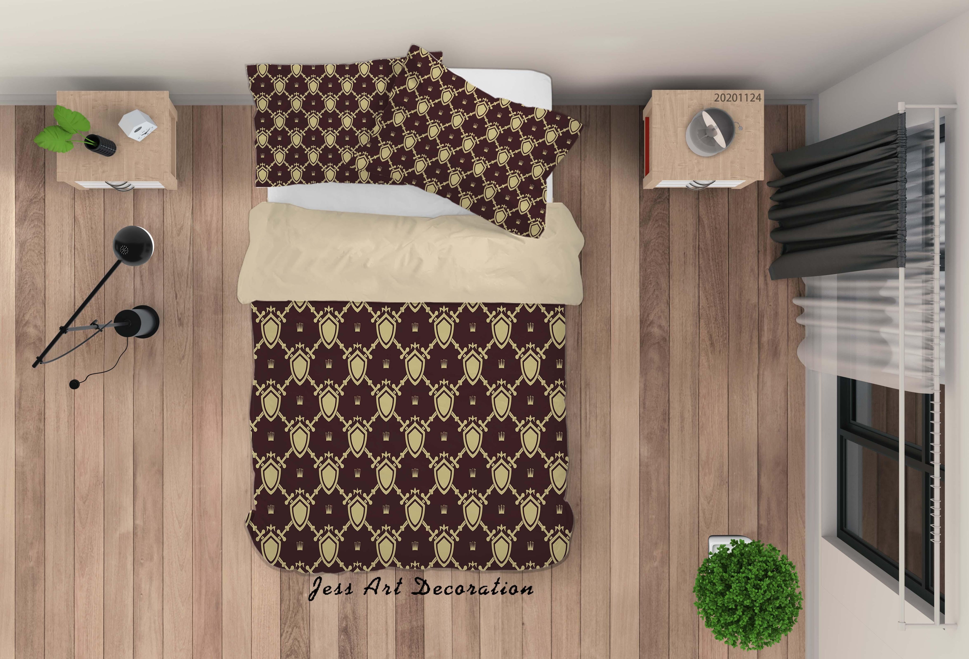 3D Vintage Sword Shield Pattern Quilt Cover Set Bedding Set Duvet Cover Pillowcases LXL- Jess Art Decoration