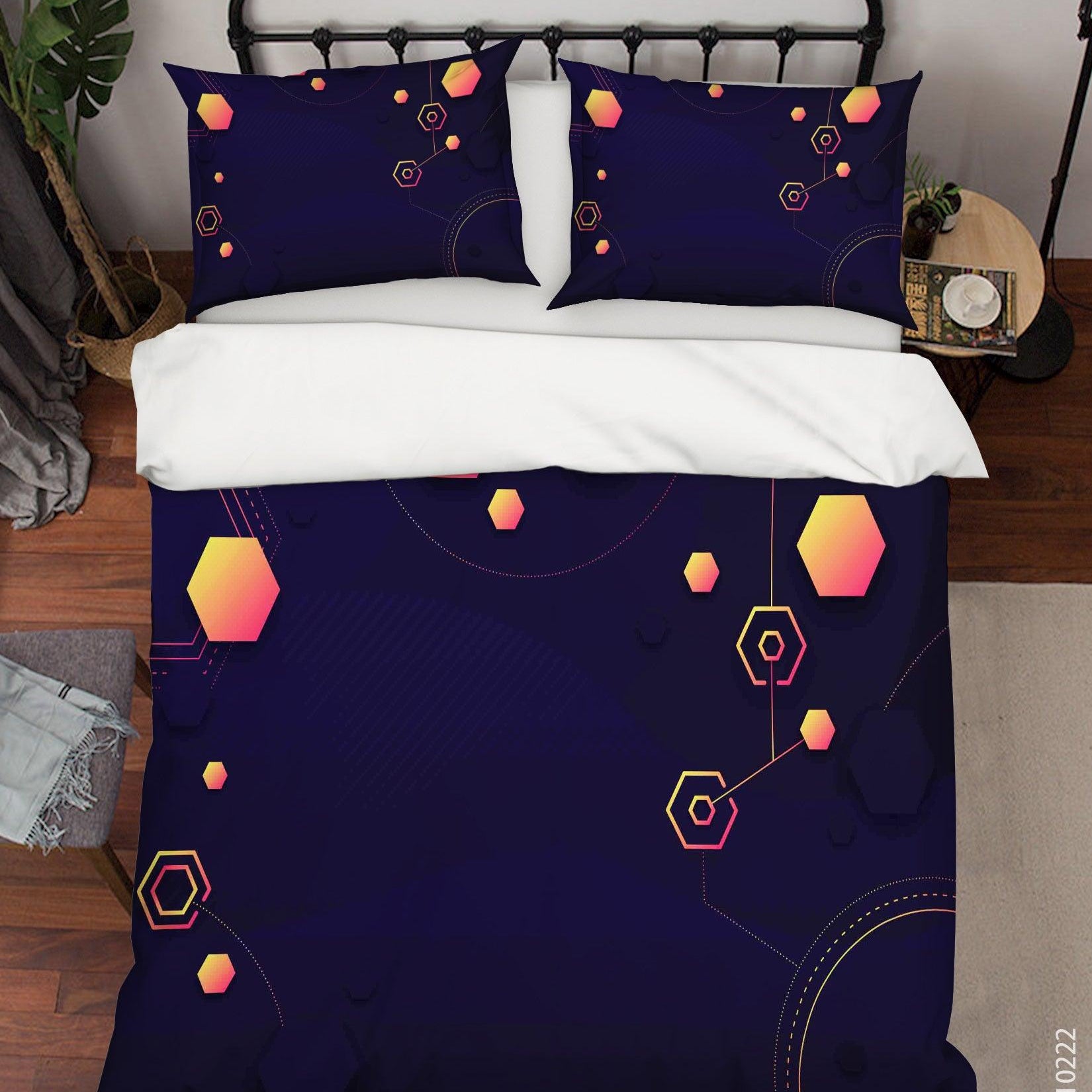 3D Abstract Geometry Hexagon Quilt Cover Set Bedding Set Duvet Cover Pillowcases 145- Jess Art Decoration