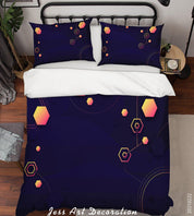 3D Abstract Geometry Hexagon Quilt Cover Set Bedding Set Duvet Cover Pillowcases 145- Jess Art Decoration