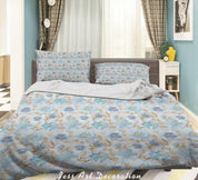 3D Blue Floral Quilt Cover Set Bedding Set Duvet Cover Pillowcases SF24- Jess Art Decoration