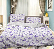 3D Watercolor Butterfly Purple Quilt Cover Set Bedding Set Duvet Cover Pillowcases 90- Jess Art Decoration