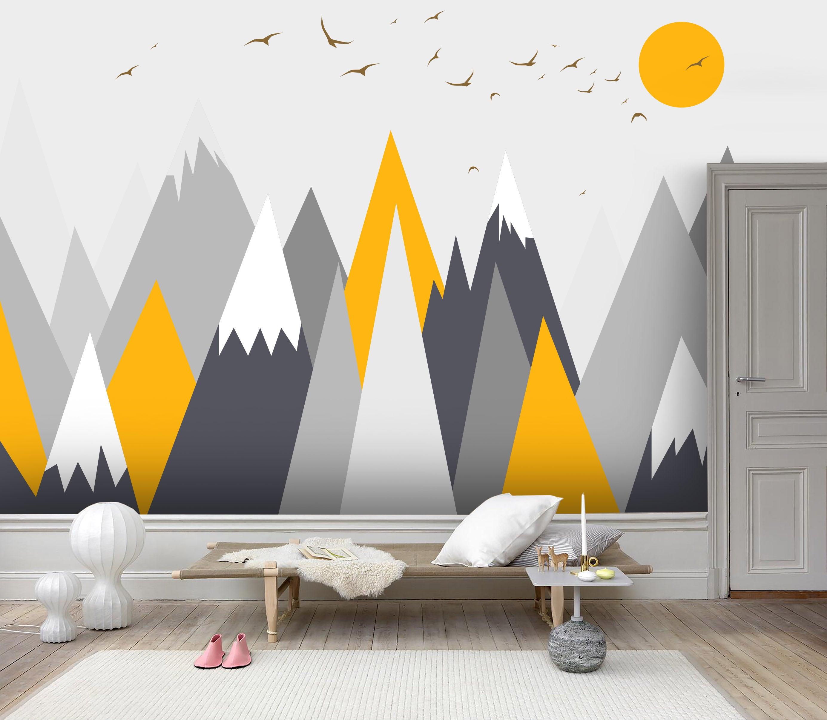 3D Colorful Abstract Mountains Wall Mural Wallpaper 137- Jess Art Decoration