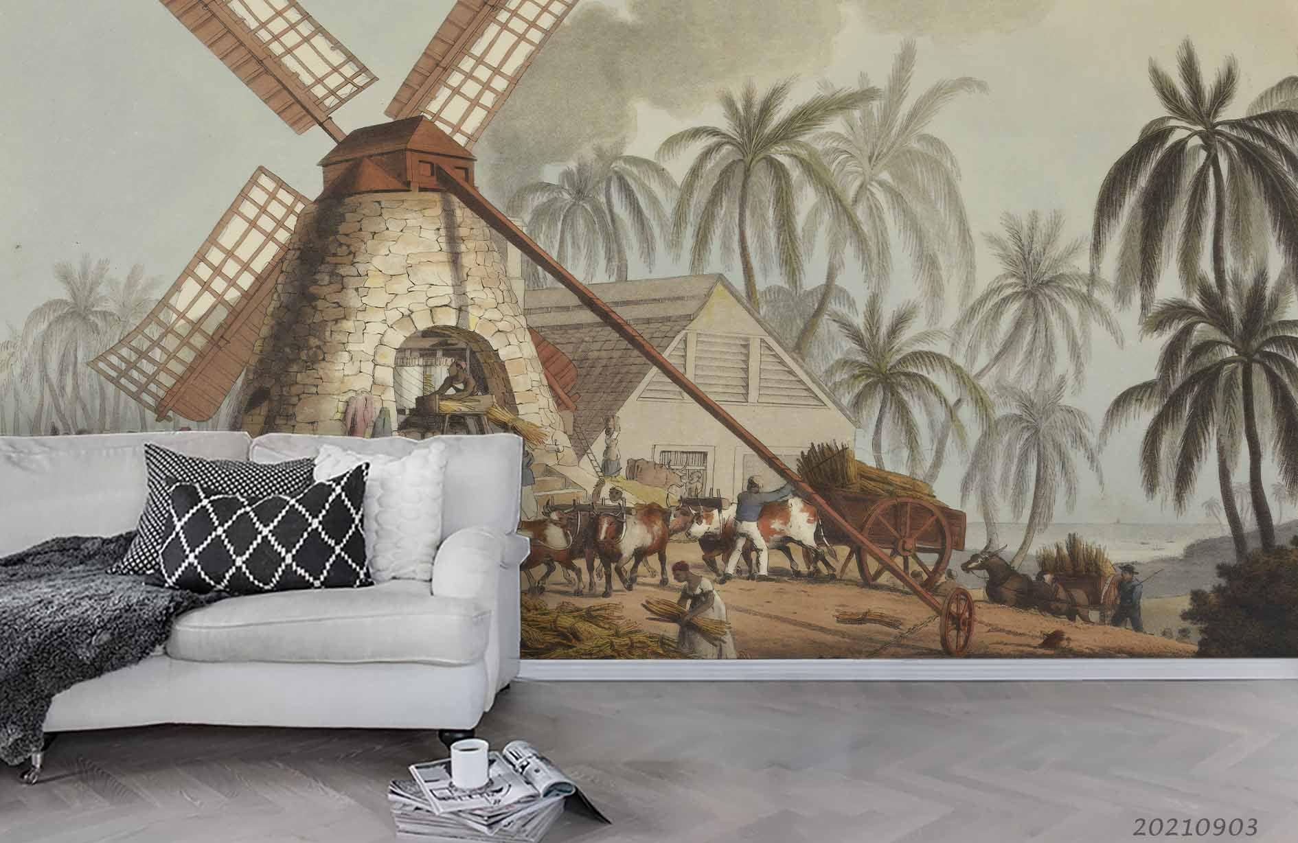 3D Boston Library Oil Painting Wall Mural Wallpaper LQH 160- Jess Art Decoration