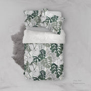 3D Green Plant Leaf Pattern Quilt Cover Set Bedding Set Pillowcases  5- Jess Art Decoration