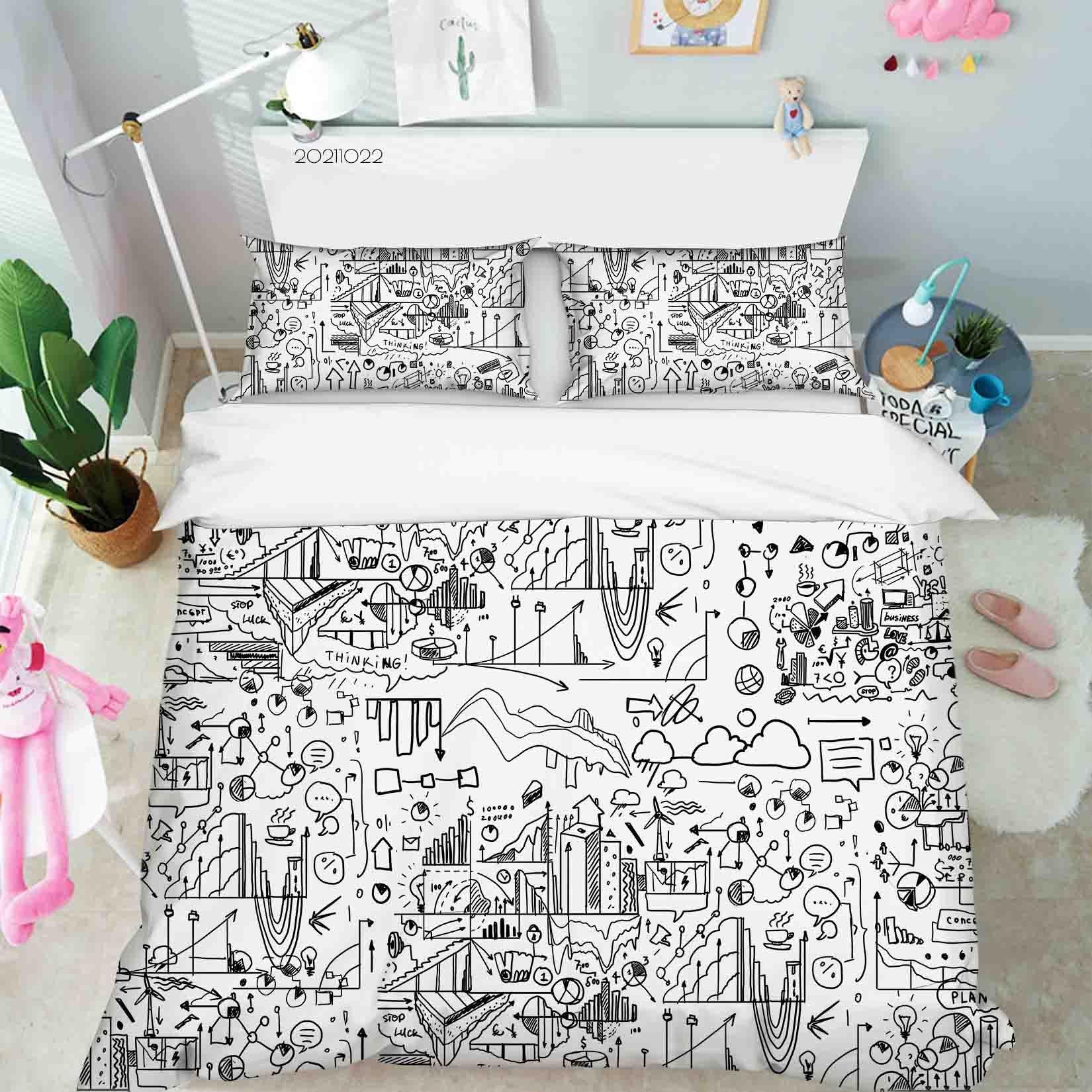 3D Abstract Funny Life Art Graffiti Quilt Cover Set Bedding Set Duvet Cover Pillowcases 7- Jess Art Decoration