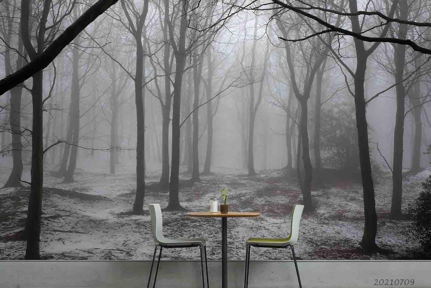 3D Woods Foggy Wall Mural Wallpaper SWW3838- Jess Art Decoration
