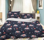 3D Cute Elk Moon Gift Quilt Cover Set Bedding Set Duvet Cover Pillowcases 105- Jess Art Decoration
