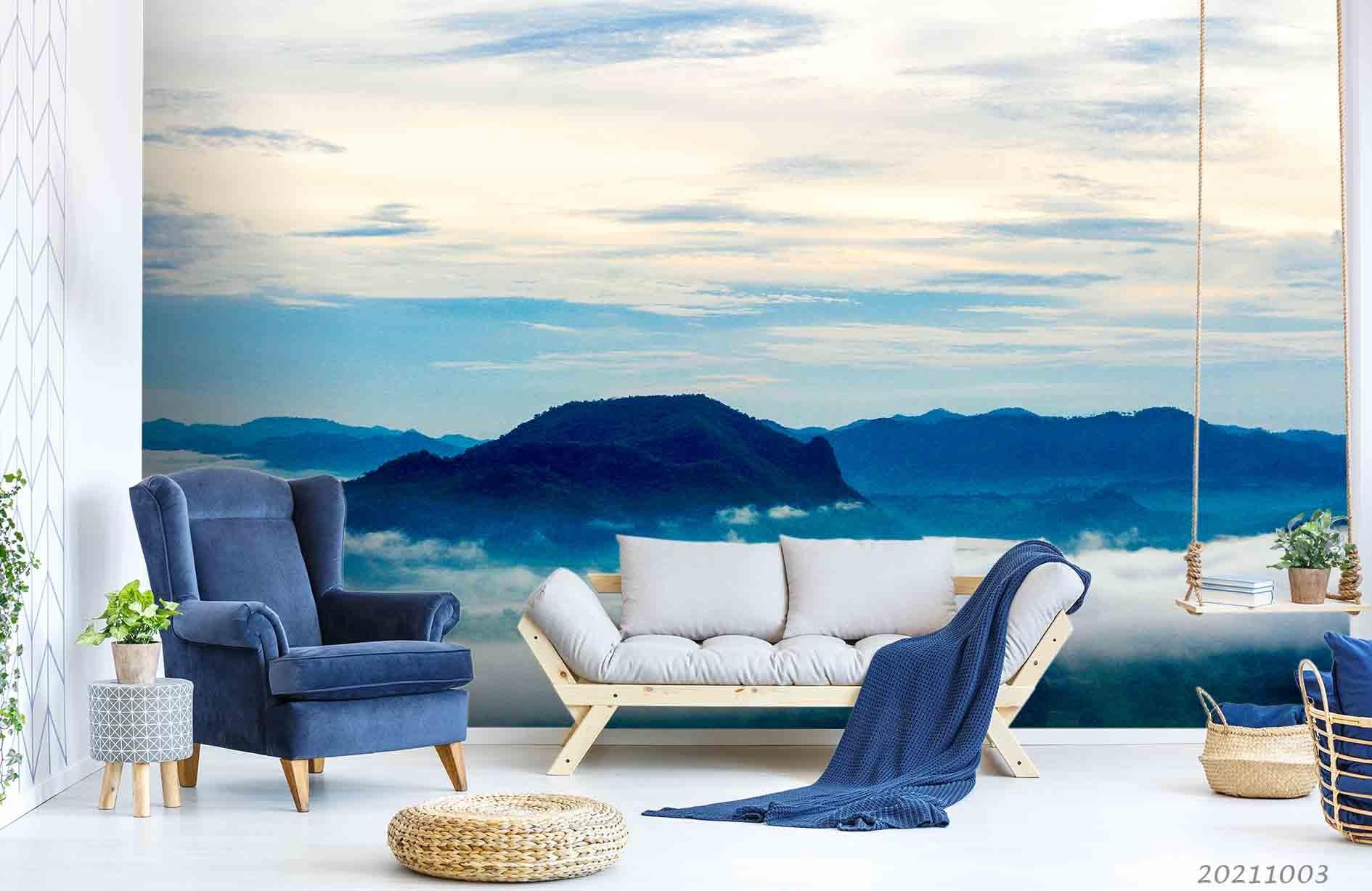 3D Sky Mountain Sea Landscape Wall Mural Wallpaper LQH 434- Jess Art Decoration