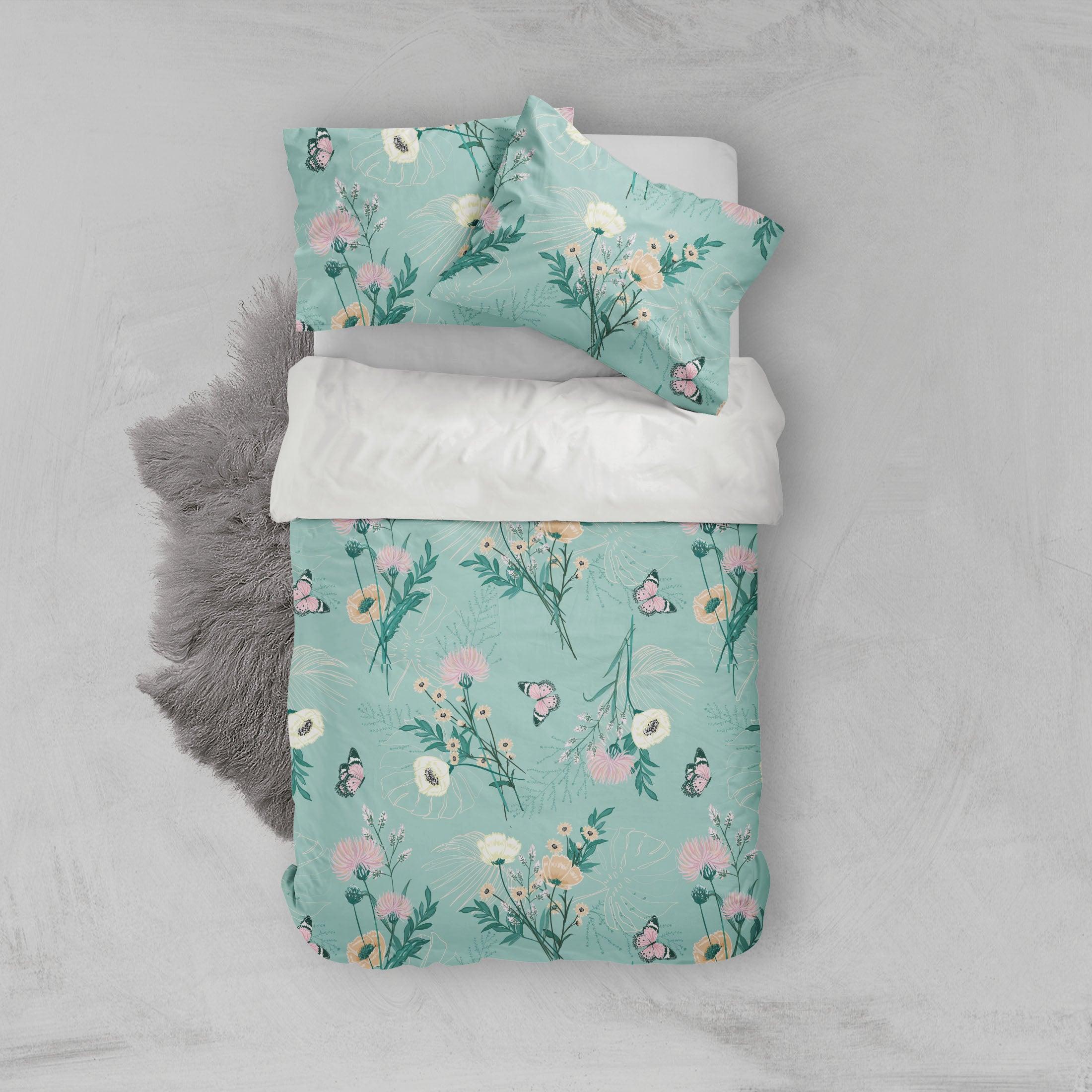 3D Pink White Floral Quilt Cover Set Bedding Set Pillowcases 159- Jess Art Decoration