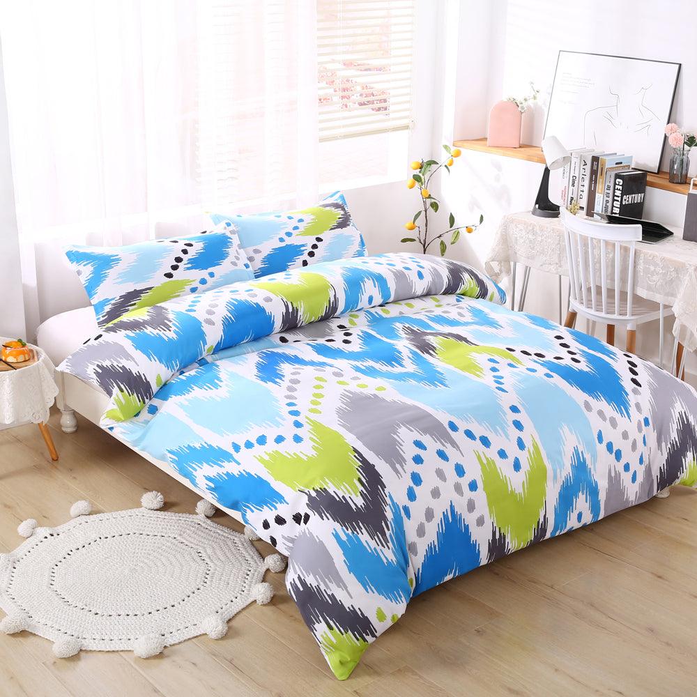 3D Abstract Blue Geometry Quilt Cover Set Bedding Set Duvet Cover Pillowcases 520- Jess Art Decoration