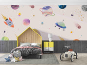 3D Hand Drawn Space Color Planet Galaxy Wall Mural Wallpaper LQH 21- Jess Art Decoration