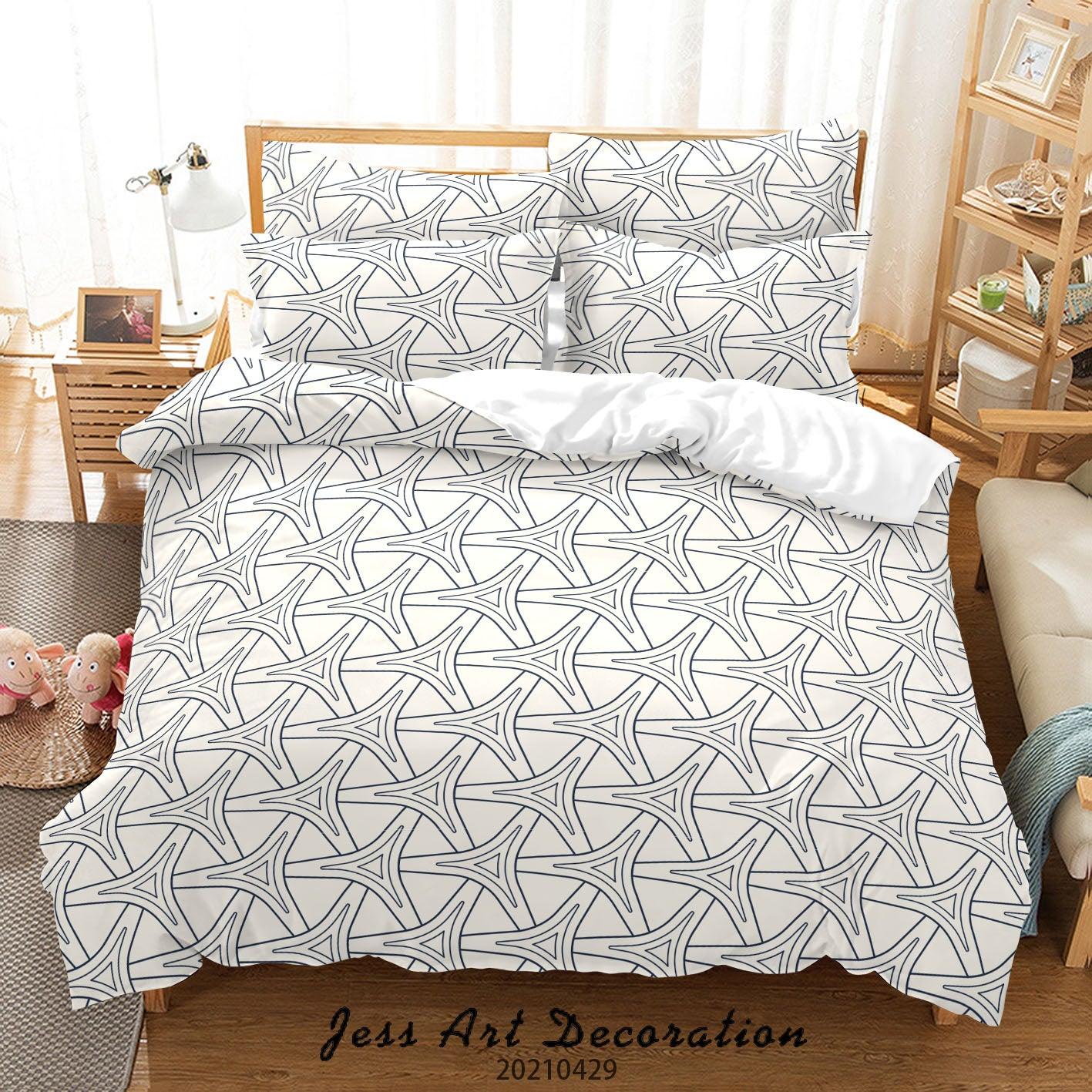 3D Abstract Geometric Pattern Quilt Cover Set Bedding Set Duvet Cover Pillowcases 247- Jess Art Decoration