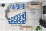 3D Cartoon Polar Bear Blue Quilt Cover Set Bedding Set Duvet Cover Pillowcases LXL 57- Jess Art Decoration
