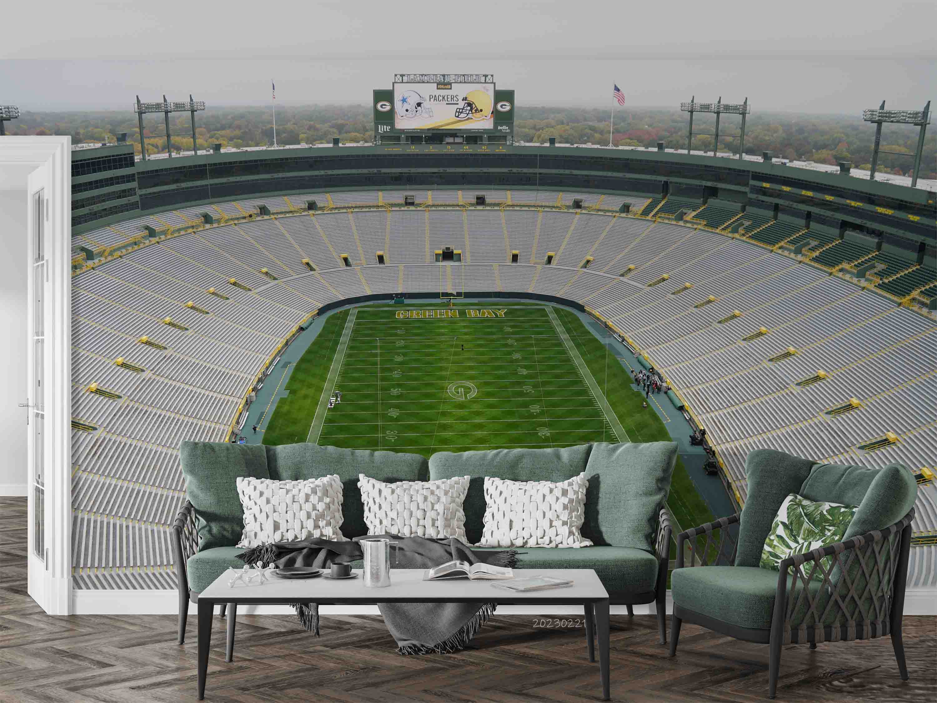 3D Lambeau Field USA Wall Mural Wallpaper GD 1455- Jess Art Decoration